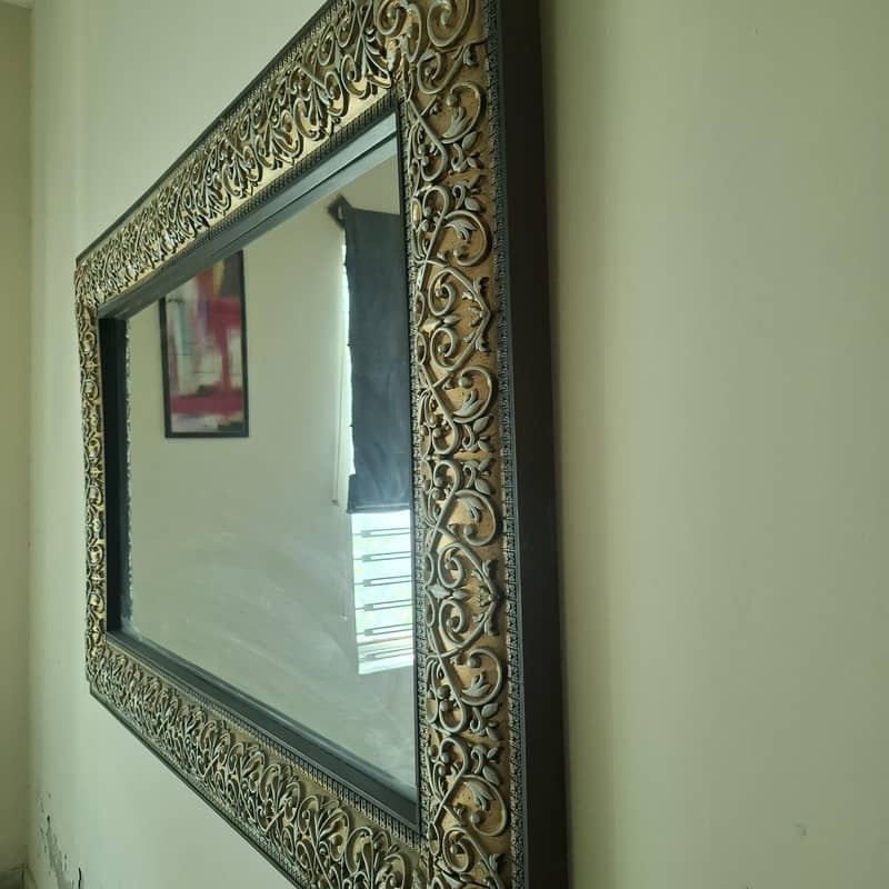 classy mirror with solid wood frame 2