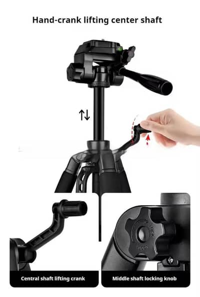 Metal Tripod Stand Black Lightweight Portable