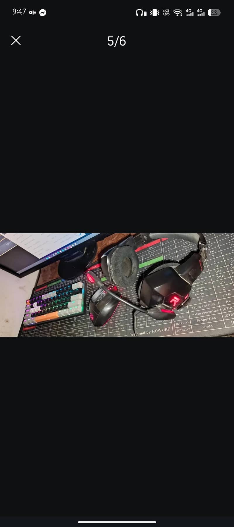 Monitor+keyboard+headset+mouse gaming 1