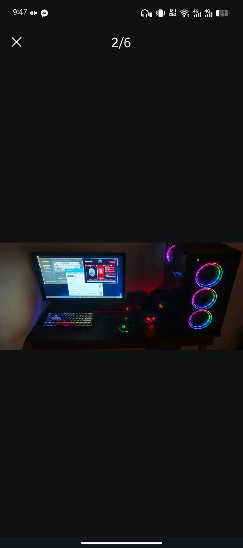 Monitor+keyboard+headset+mouse gaming 6