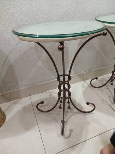 Corner table for sale, glass and marbel top options