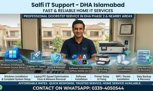 IT Support Services at Home – Laptop, PC, WiFi, Printer | DHA Islamaba