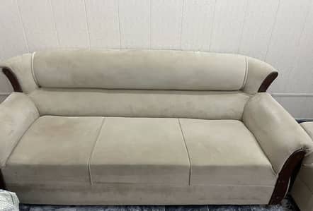 3,2,1,1 sofa set used beige / camala brown colour