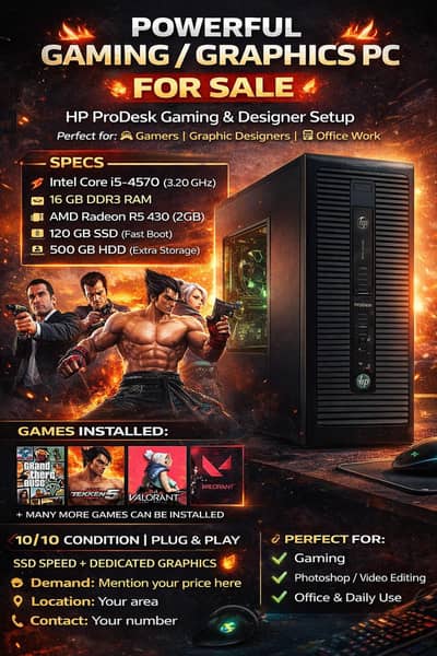 HP Pc for Gaming and Graphic Design