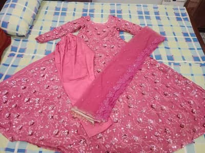 Pink Maxi Dress – Elegant Party Wear (Ready to Wear)