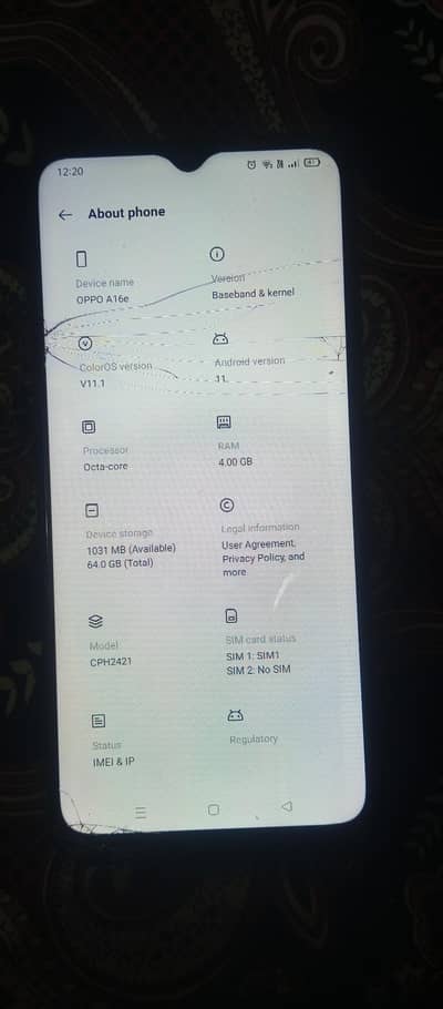 oppo a16e Pta approved 4/64