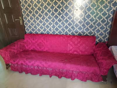 3-Seater Wooden Sofa Set  Good Condition  Stylish Design