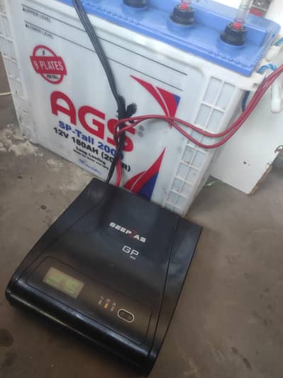 AGS tublar 2000 battery with ups 1000w working condition inverter