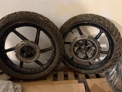 Timsun Tyre (130/70-17) & (110/70-17) with alloy rims
