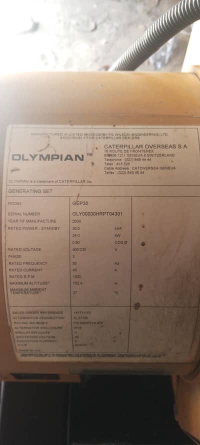 Perkins 32kv generator