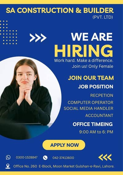 Manager Accountant. Reception  social media handler