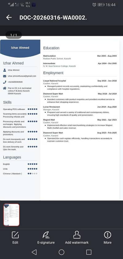 looking for job