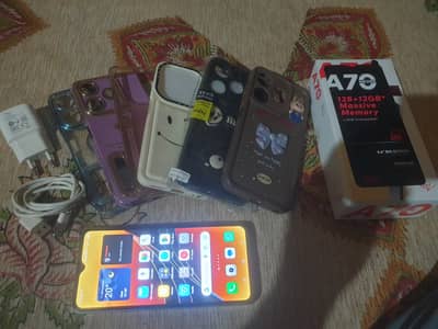 Itel A70 Official Pta Approved. 128gb. Full Box. With 5 Covers. Blue.