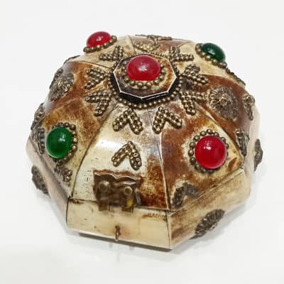 Vintage 1960s Set of three Camel Bone Trinket Boxes/Jewellery Boxes