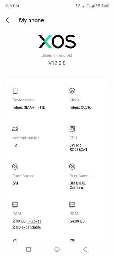 infinx samrt 7 pta aprood ha 2+2 64