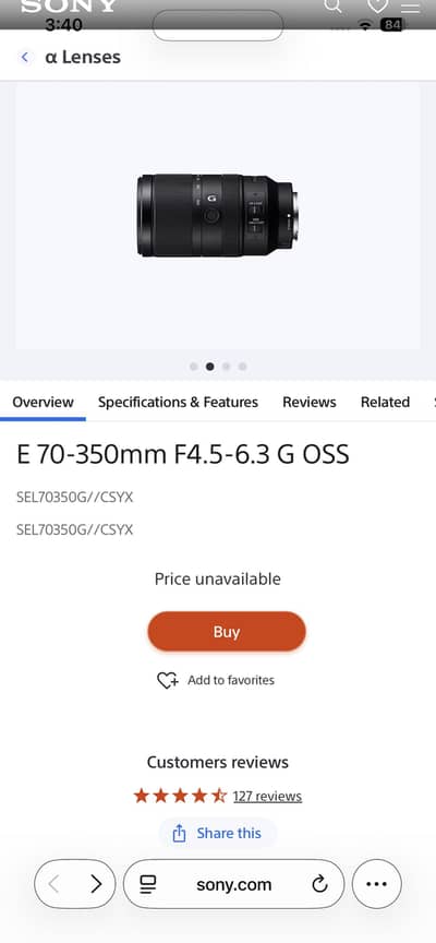 Sony E 70-350mm F4.5-6.3 G OSS