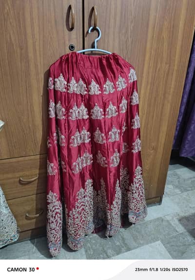 red 3pcs sharara stitched