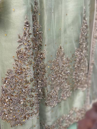Elegant Green Embroidered Frock with Dupatta – Perfect for Events