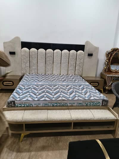 bed set \ double bed \ king size bed with dressing \ Furniture
