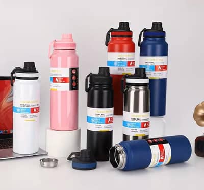 Water Bottle 1000 ML. stainlees steel hot &cold water bottle