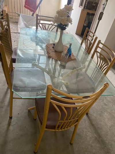 dining table iron 6 chairs