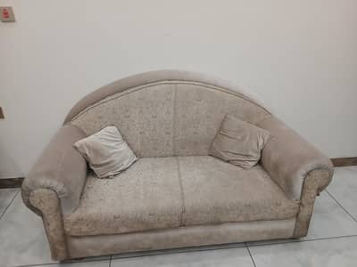 Velvet sofa set with tables