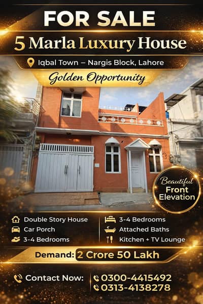 Allama Iqbal town 5 mrla house for sale investor ke liye best option