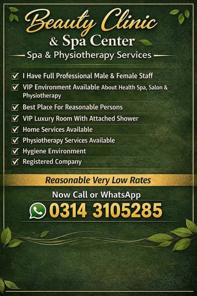 spa and saloon/health and beauty/Physiotherapy / female & maleAvaila