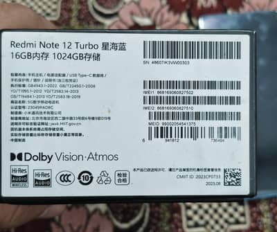 REDMI NOTE 12 TURBO 16GB/1TB PTA APPROVED