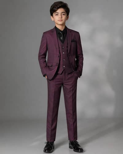 Elegant Boys Suit (Coat Pant Waistcoat)  like new– 8 to 13 Years