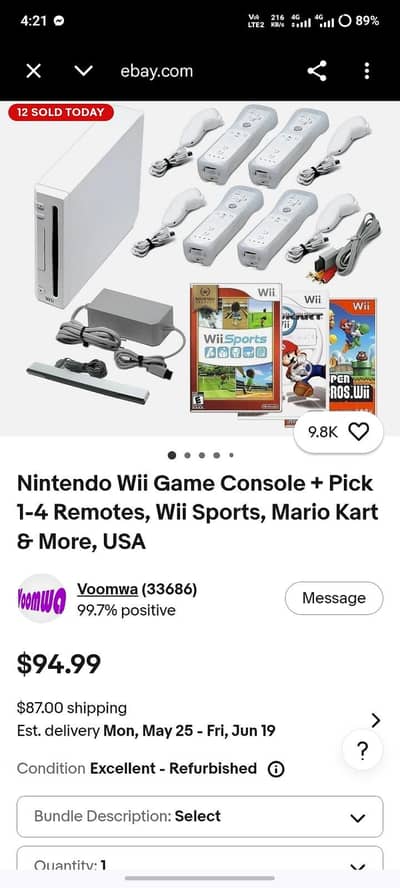 Nintendo wii gaming console box urgently sale