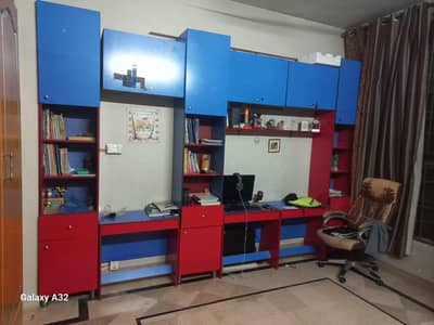 3 (study tables) + 3 (hanging cabinets) + 3 (standing cabinets)