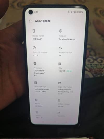 oppo A52 with box charger 03224596230