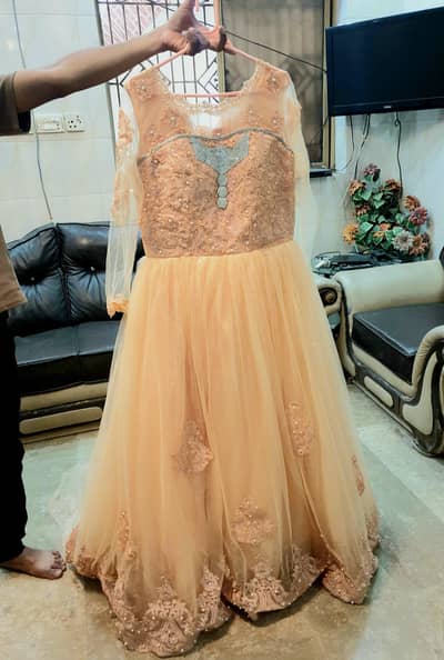 Elegant Peach Tail Maxi for Sale – Used