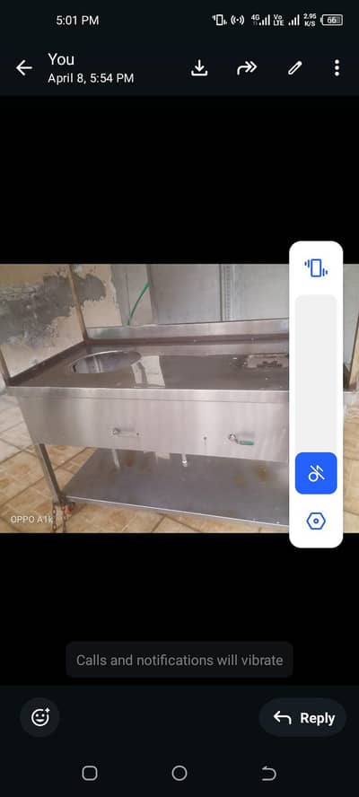 Biryani etc steel counter