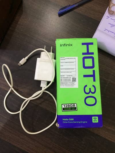 Infinix hot 30.16/128. lush condition10/10.22500. 03299138313.