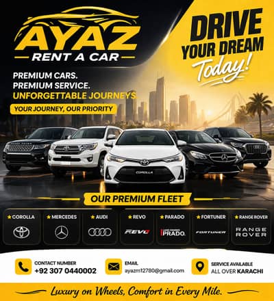 Ayaz Rent A Car Karachi | All Cars | Pick & Drop Tours Picnics