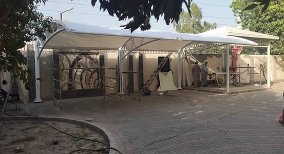 Pole parking l Garage shed l Car roof l Tensile porch shade l Canopy