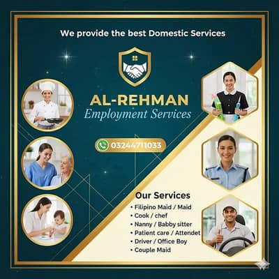 Maids / House Maids / cook / Nanny , chef / Baby Sitter maid availabl