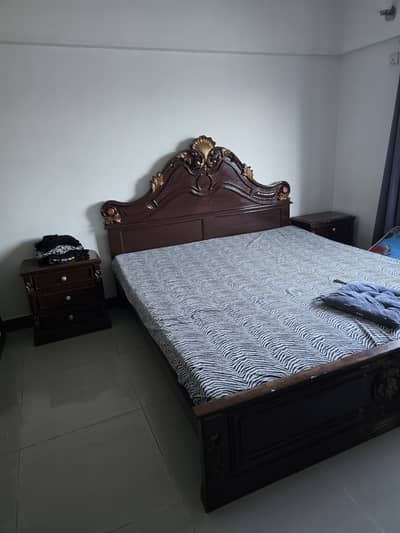 Sheesham bed side&  table Dressing