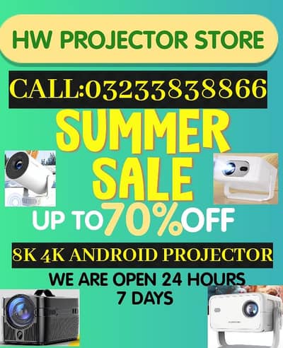 4K 8K FULL HD ANDROID SMART MINI MULTIMEDIA PROJECTOR SALE 70% OFF