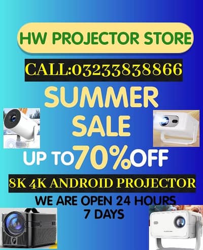 Summer Sale 70% off Full Hd 4k Android smart projector multimedia