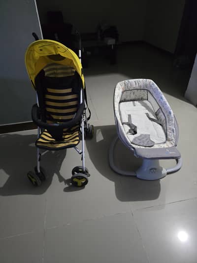 swing and stroller in good condition from Dubai