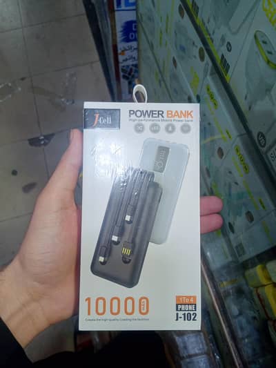J CELL POWER BANK , With all charging Cables