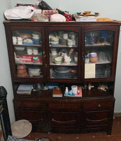 wooden showcase in good condition