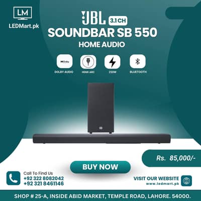 jbl sound bar SB 550 3.1 CHANNEL DEEP BASS 300WATTS