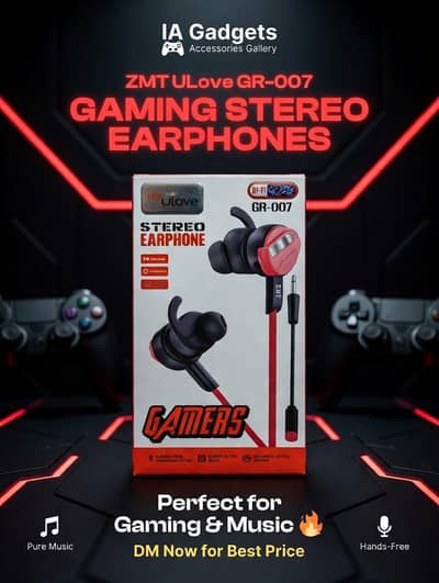 ZMT ULove GR-007 Gaming Stereo Earphones