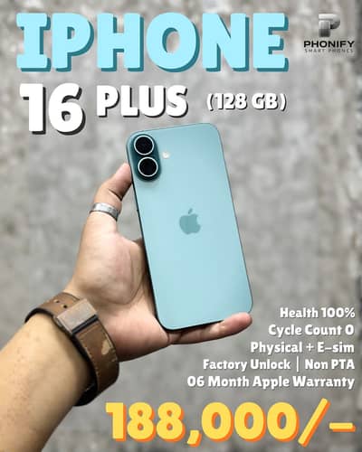 iPhone 16 Plus 128gb Factory Unlock Cycle Count 0