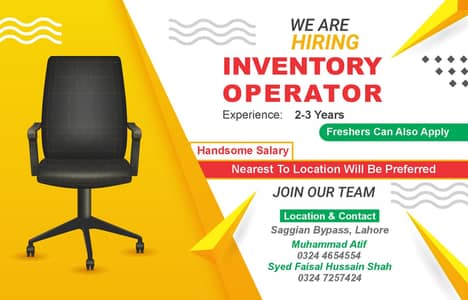 Inventory Operator Required | Inventory Controller | Jobs in Lahore