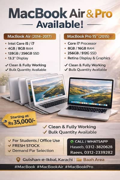 MacBook Air & Pro Stock  i5/i7 SSD Best Price